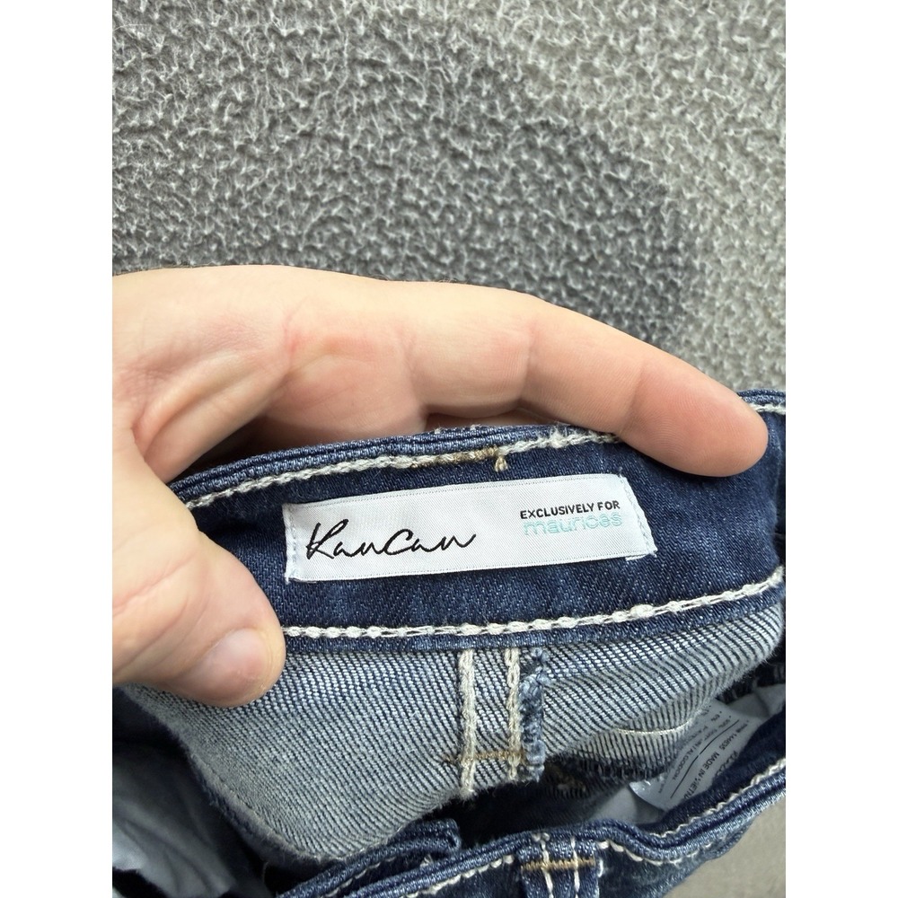KanCan Jeans Womens 25 Blue Mid Rise Bootcut Stretch Thick Stitch Distressed‎ - Picture 8 of 10